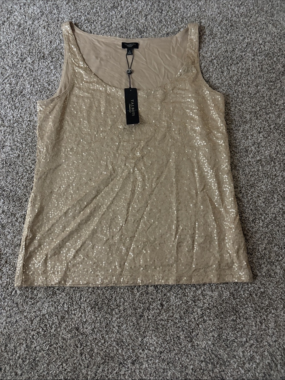 Talbots Sequined Tank Top in Gold. Size M